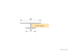 Wallboard Profile Cross Section - Butt Joint for 6mm board - GA PLT601