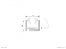 2 Part Glazing Channel Cross Section (for 6/8mm glass) - GA 6035