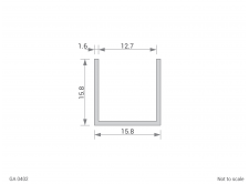 Aluminium Channel Cross Section - GA 0402