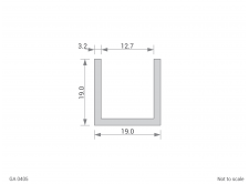 Aluminium Channel Cross Section - GA 0405