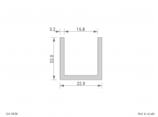 Aluminium Channel Cross Section - GA 0406