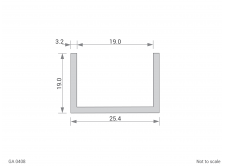 Aluminium Channel Cross Section - GA 0408