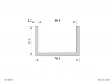 Aluminium Channel Cross Section - GA 0430