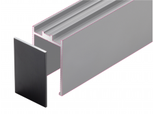 Glazing Channel End Cap - GA BA1038 Black Anodised