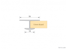 Wallboard Profile Cross Section - Butt Joint for 13mm board - GA PLT1301