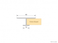 Wallboard Profile Cross Section - Butt Joint for 13mm gap - GA PTE1301