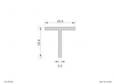 Aluminium Tee Cross Section - GA 0504