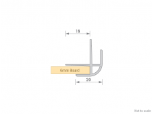 Wallboard Profile Cross Section - External Corner for 6mm board - GA PLT602