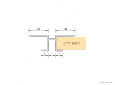 Wallboard Profile Cross Sectiopn - Shadow Gaop for 13mm Board - GA PTE13SG Natural Anodised