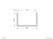 Aluminium Channel Cross Section - GA 0419