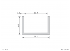 Aluminium Channel Cross Section - GA 0432