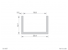 Aluminium Channel Cross Section - GA 0407