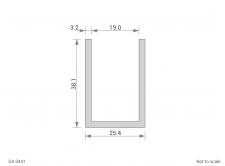 Aluminium Channel Cross Section - GA 0441