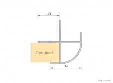 Wallboard Profile Cross Section - External Corner for 20mm board - for GA PLT2002