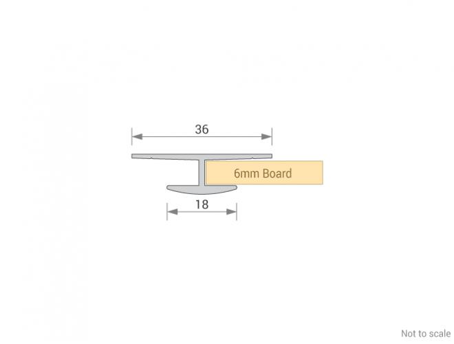 Wallboard Profile Cross Section - Butt Joint for 6mm board - GA PLT601