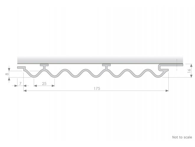 Corrugated Extruded Profile - GA CP78 Section Drawing
