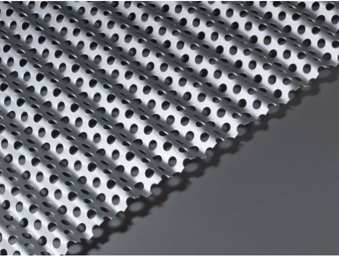 Corrugated Aluminium Sheet - GA PAA226 - 6.3mm dia perforation - Anodised