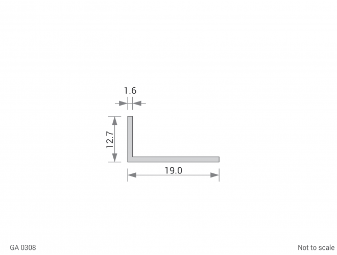 Aluminium Unequal Angle Cross Section - GA 0308