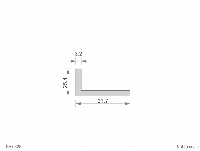 Aluminium Unequal Angle Cross Section - GA 0325
