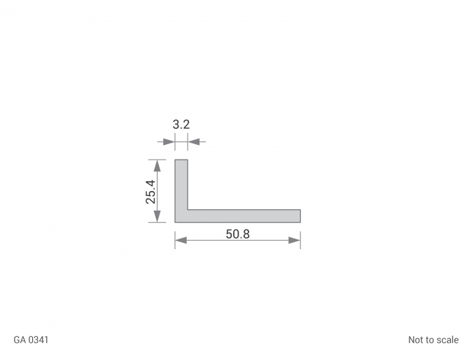 Aluminium Unequal Angle Cross Section - GA 0341