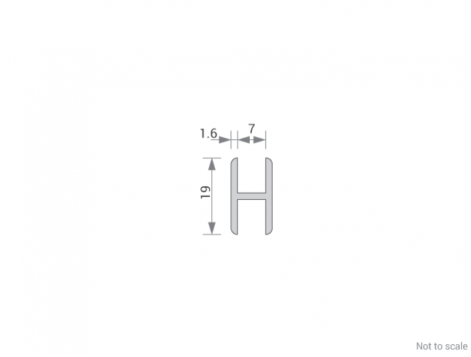 Aluminium H-Shape Cross Section GA 1000