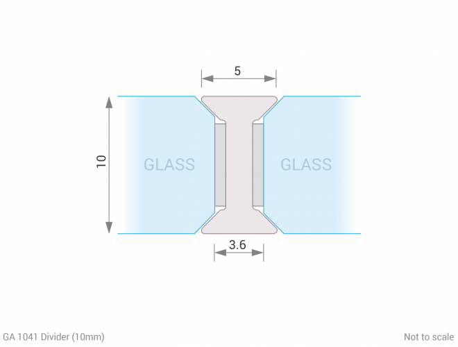 Glass Divider Strip Cross Section - GA 1041