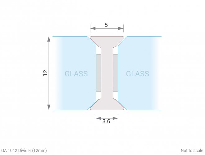 Glass Divider Strip Cross Section - GA 1042