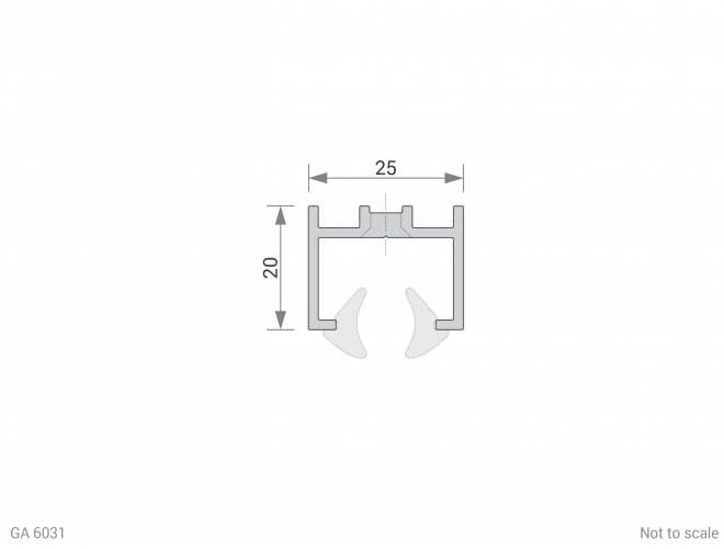 Glazing Channel Cross Section (for 6/8mm glass) - GA 6031