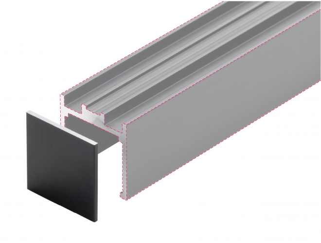 Glazing Channel End Cap - GA BA1037 Black Anodised