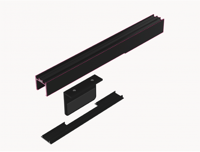 Glass Door Stop - GA BA1039 Black Anodised