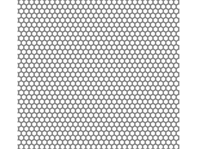 Aluminium Perforated Hex - GA PX301 Mill (untreated) 52% open area