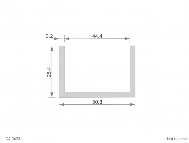 Aluminium Channel Cross Section - GA 0423