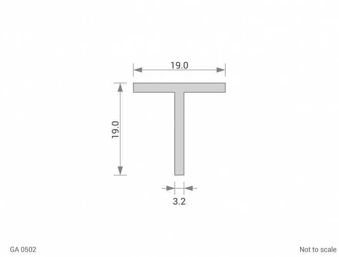 Aluminium Tee Cross Section - GA 0502