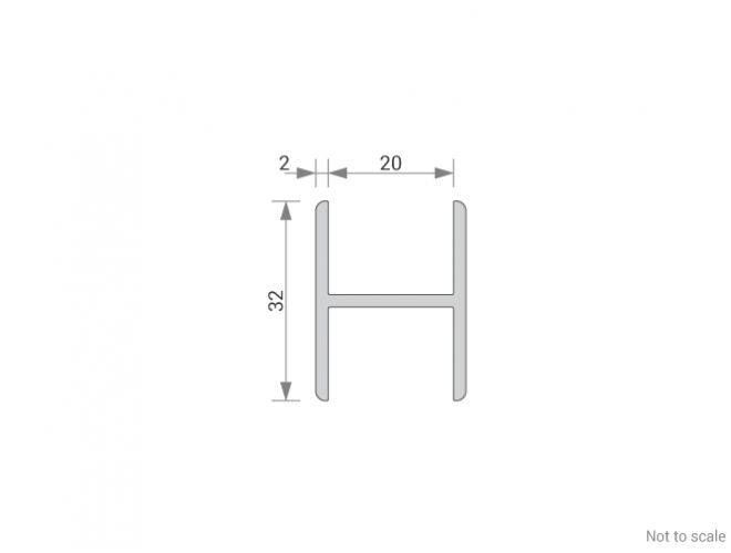 Aluminium H-Shape Cross Section GA 1002