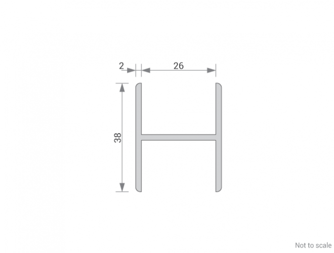 Aluminium H-Shape Cross Section - GA 1003