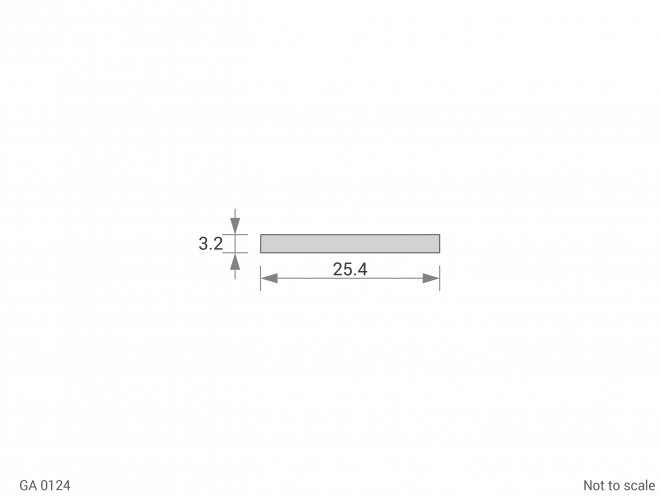 Aluminium Flat Bar Cross Section - GA 0124