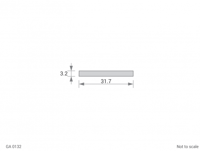 Aluminium Flat Bar Cross Section - GA 0132