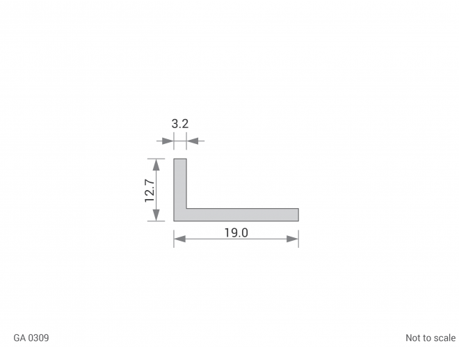 Aluminium Unequal Angle Cross Section - GA 0309