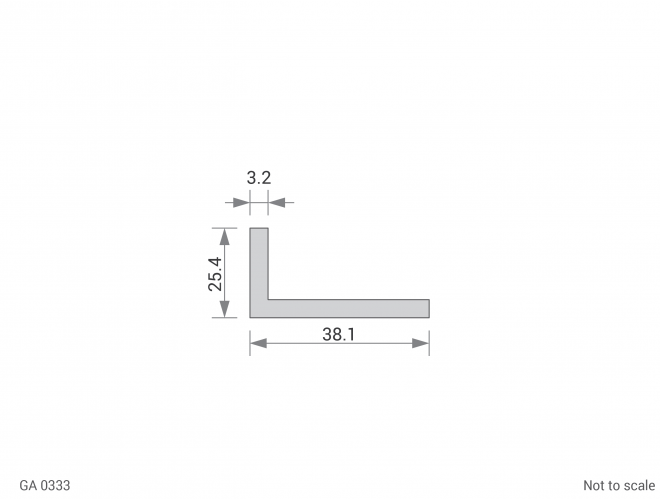 Aluminium Unequal Angle Cross Section - GA 0333