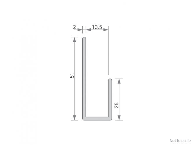 Aluminium Misc Channel Cross Section - GA 1013