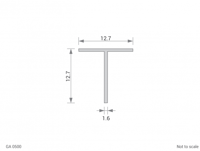 Aluminium Tee Cross Section - GA 0500