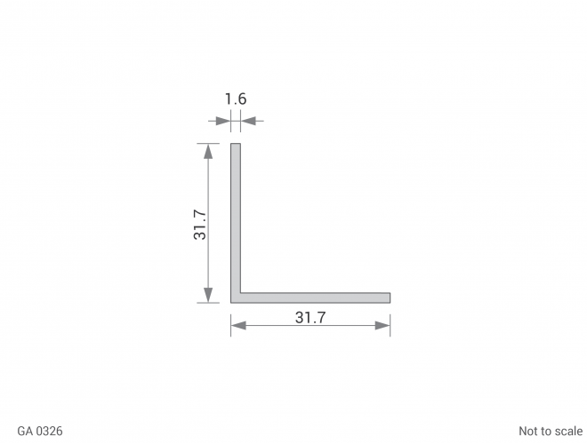 Aluminium Equal Angle Cross Section - GA 0326