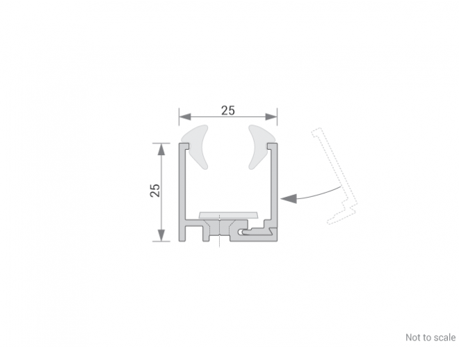 2 Part Glazing Channel Cross Section - GA 1035