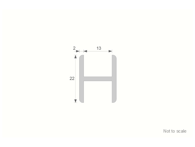 Aluminium H-Shape Cross Section GA 1002