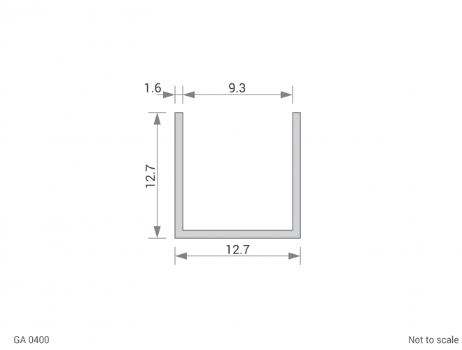 Aluminium Channel Cross Section - GA 0400