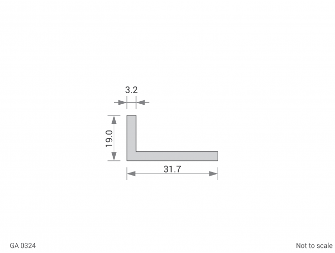 Aluminium Unequal Angle Cross Section - GA 0324