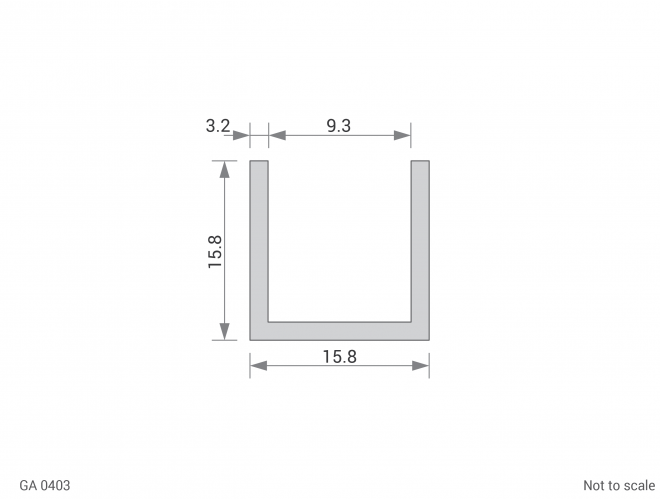 Aluminium Channel Cross Section - GA 0403