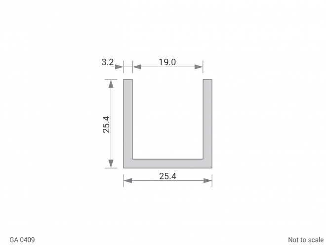 Aluminium Channel Cross Section - GA 0409