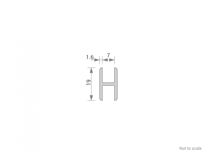Aluminium H-Shape - Cross Section GA 1000