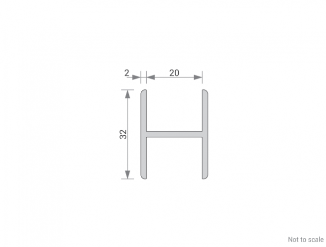Aluminium H-Shape Cross Section - GA 1002